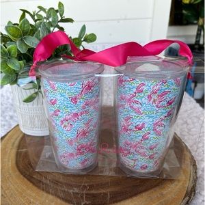 Set of new in package Lilly Pulitzer acrylic tumblers, super cute!